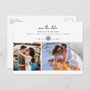 Carte Postale Faire-part Mariage photo nautique Enregistrer la date