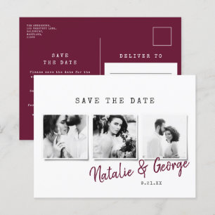 Carte Postale Faire-part mariage photo numérique moderne et minimaliste