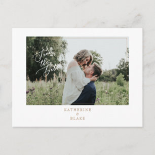Carte Postale Faire-part Mariage Photo simple avec site Enregistrer la date