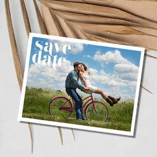Carte Postale Faire-part Mariage photo simple Enregistrer la date