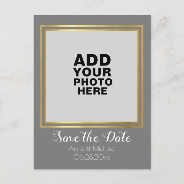 Carte Postale Faire-part mariage photo vertical (Devant)
