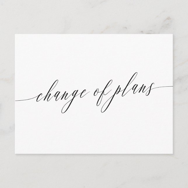 Carte Postale Faire-part Mariage reporté en calligraphie délicate (Devant)