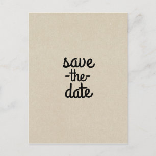Carte Postale Faire-part Mariage rustique chic Brown Kraft Enregistrer la d