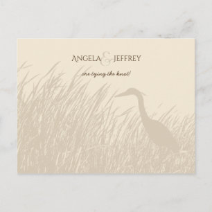 Carte Postale Faire-part Mariage rustique Great Blue Heron sauver la date