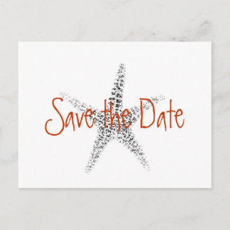 Carte Postale Faire-part Mariage Sauvez la Date avec Starfish