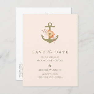 Carte Postale Faire-part Mariage simple Boho Enregistrer la date