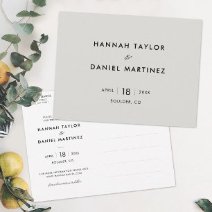 Carte Postale Faire-part Mariage simple Enregistrer la date