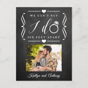 Carte Postale Faire-part Mariage Six Pieds de Distance Report Changement de