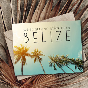 Carte Postale Faire-part Mariage sur la plage au Belize, Enregistrez la dat