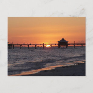 Carte Postale Faire-part Mariage sur la plage au coucher du soleil Changer