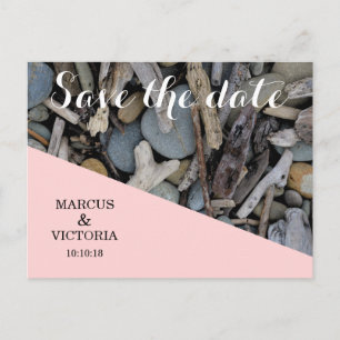 Carte Postale Faire-part Mariage sur la plage de Driftwood Enregistrer la d