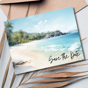 Carte Postale Faire-part Mariage sur la Plage Enregistrer la Date