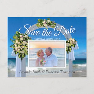 Carte Postale Faire-part Mariage sur la Plage  Sauvegarder la Date