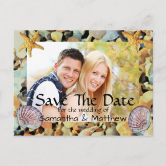 Carte Postale Faire-part Mariage Thème Plage Save The Date