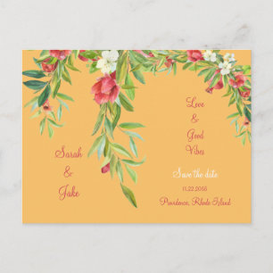 Carte Postale Faire-part Mariage toscan Amour & Bonne Vibes Enregistrez la