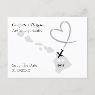 Carte Postale Faire-part Mariages de Destination Hawaii Enregistrer la Date