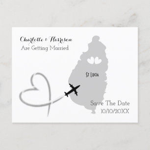 Carte Postale Faire-part Mariages de Destination Sainte-Lucie Sauvegarder l