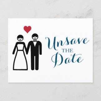 Carte Postale Faire-part Mariée et chambre (couple) Désenregistrer la date