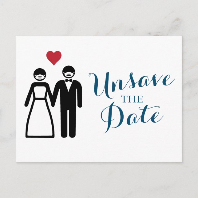 Carte Postale Faire-part Mariée et chambre (couple) Désenregistrer la date (Devant)