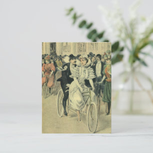 Carte Postale Faire-part Mariés de mariage victorien Save the Date