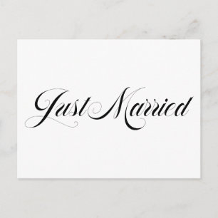 Carte Postale Faire-part Mariés Élégant Gras Calligraphie Juste Mariés
