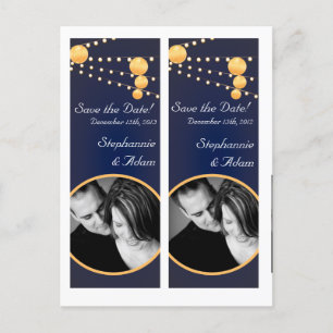 Carte Postale Faire-part Marque-page de livre pour Save the Date Lanternes 