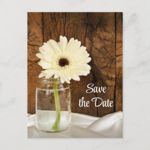 Carte Postale Faire-part Mason Jar White Daisy Quinceañera Enregistrer la d