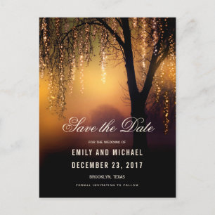 Carte Postale Faire-part Mason Jars String Lights Élégant enregistrer la da