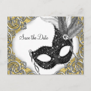 Carte Postale Faire-part Masquerade Enregistrer la date