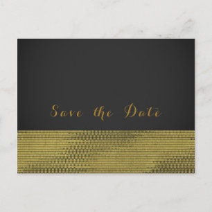Carte Postale Faire-part Matte Gold Modern Glam Sequins Chic Enregistrer la