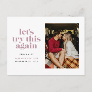 Carte Postale Faire-part Mauve Essayons de nouveau de modifier le Mariage d