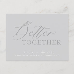 Carte Postale Faire-part Meilleure date de sauvegarde du mariage de script 