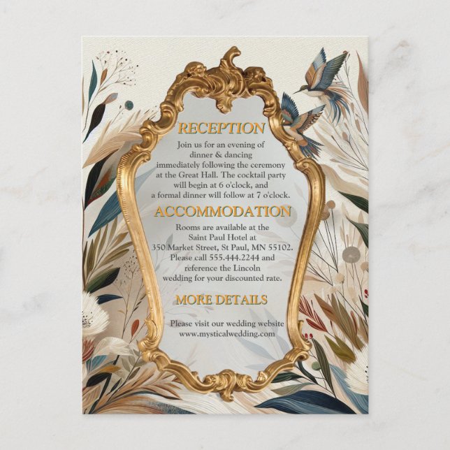 Carte Postale Faire-part Mélange bohème de couleurs et de fleurs (Devant)