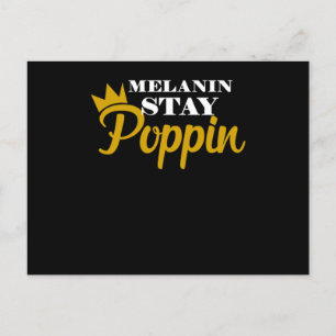 Carte Postale Faire-part Melanin Reste Poppin Noir Et Belle Bla Forte
