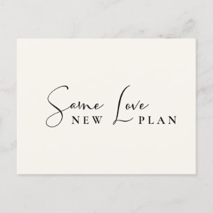 Carte Postale Faire-part Même amour Nouveau Plan Cream Mariage Postponction