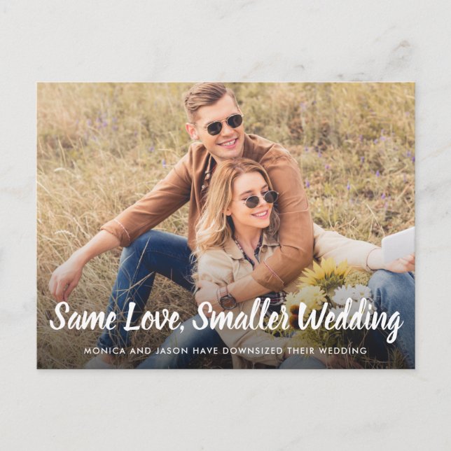Carte Postale Faire-part Même Amour Petite photo Mariage télédimensionnée (Devant)