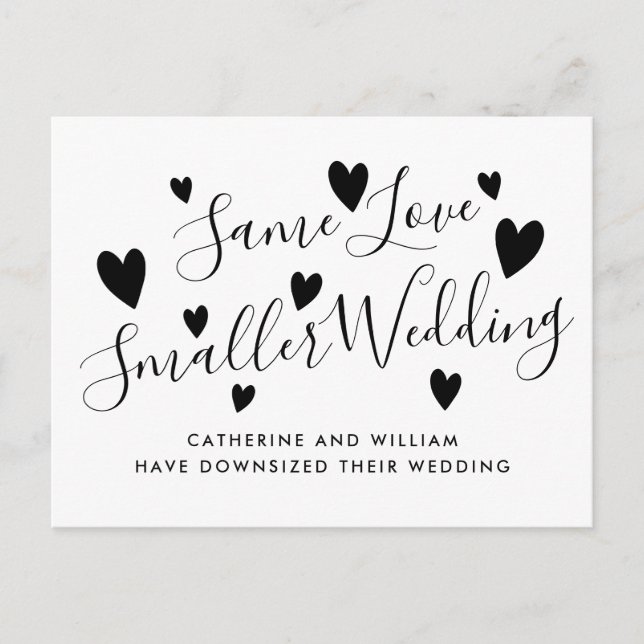 Carte Postale Faire-part Même plan de changement de taille de mariage micro (Devant)