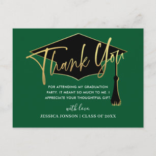 Carte Postale Faire-part Merci de graduation minimaliste simple moderne