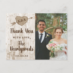 Carte Postale Faire-part Merci de la collection de Mariages d'arbre cardiaq