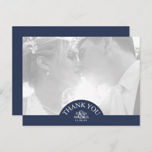 Carte Postale Faire-part Merci Mariage Blue Wave Seahorse ID836
