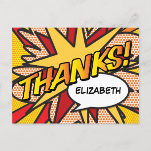 Carte Postale Faire-part MERCI Personnalisation de la parole Bulle moderne