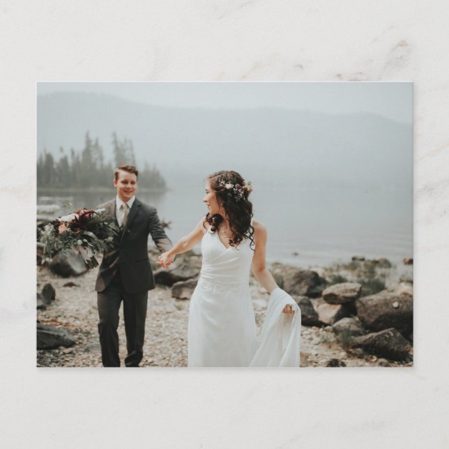 Carte Postale Faire-part Merci photo simple Mariage (Devant)