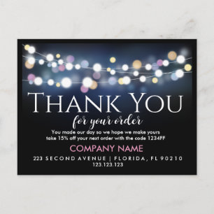 Carte Postale Faire-part Merci Pour Votre Commande Insère Une Entreprise Pe