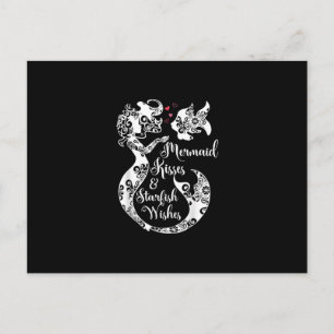 Carte Postale Faire-part Mermaid Kisses Starfish Wishes Mandala Mermai Swim