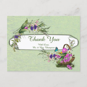 Carte Postale Faire-part Mi-été Merci des fleurs du printemps