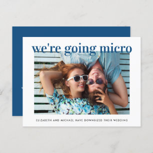 Carte Postale Faire-part Micro-réduction Mariage photo bleu