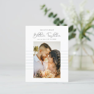 Carte Postale Faire-part Mieux   Photo moderne Enregistrer la date