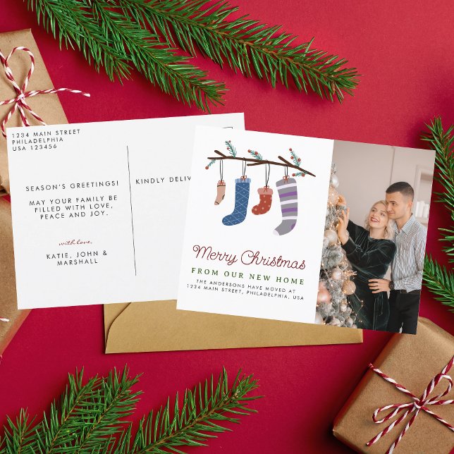 Carte Postale Faire-part Mignonne Joyeux Noël Stockage Nouveau Accueil Démé (Créateur téléchargé)