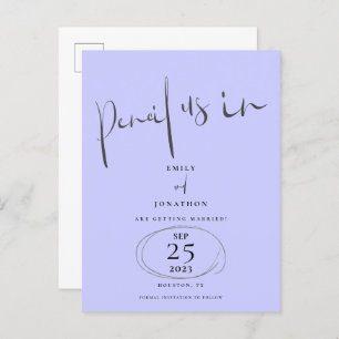 Carte Postale Faire-part Minimal Pencil Us In Script Lavender Enregistrer L