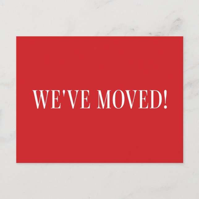 Carte Postale Faire-part minimaliste moderne Red Moving   (Devant)